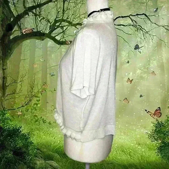 Coquette Style Open Ruffled Cardigan By Notations Size Large - Picture 3 of 8